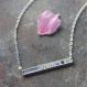 Silver Birthstone Bar Necklace, Gratitude Necklace 2